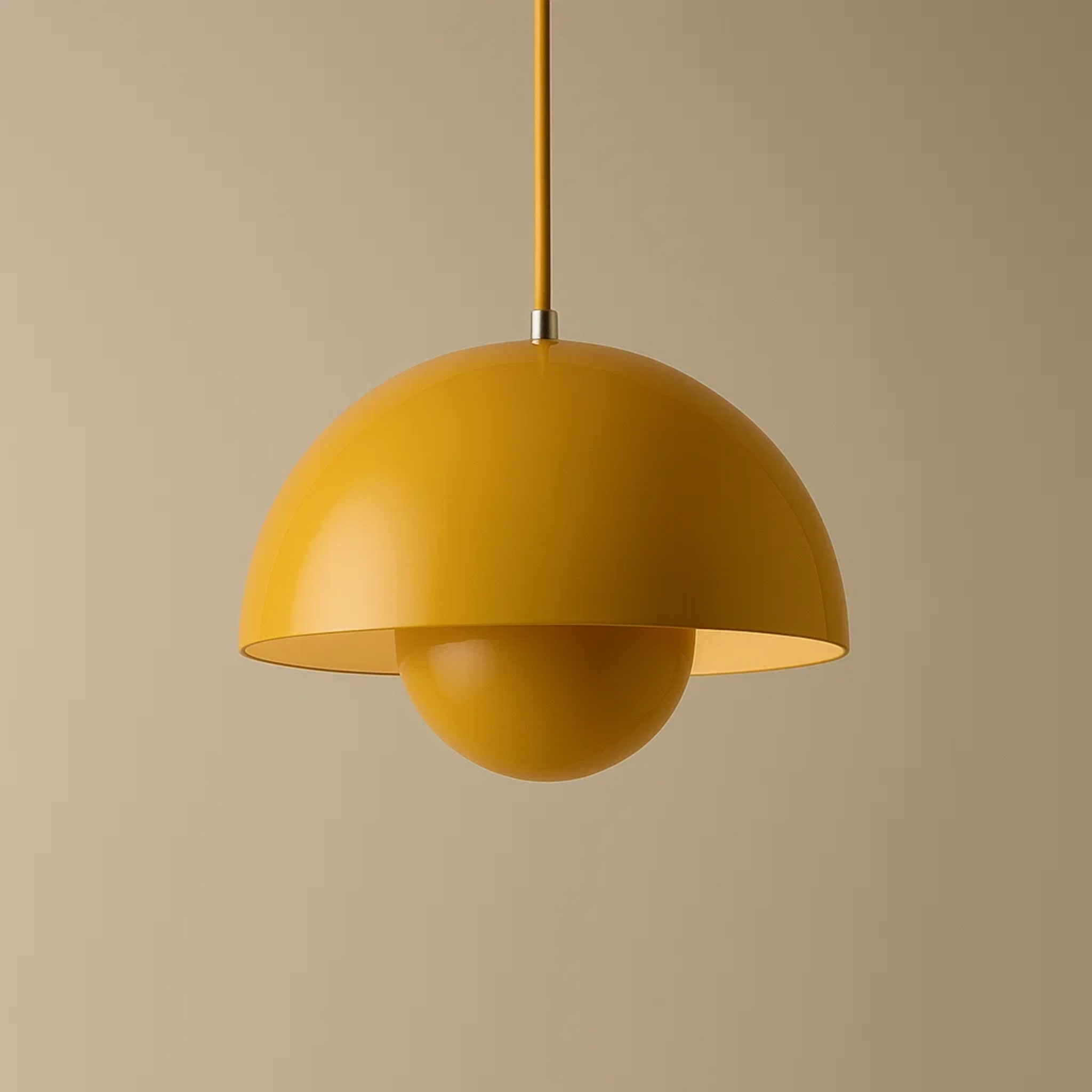 Scandinavische hanglamp met ronde kap in meerdere kleuren