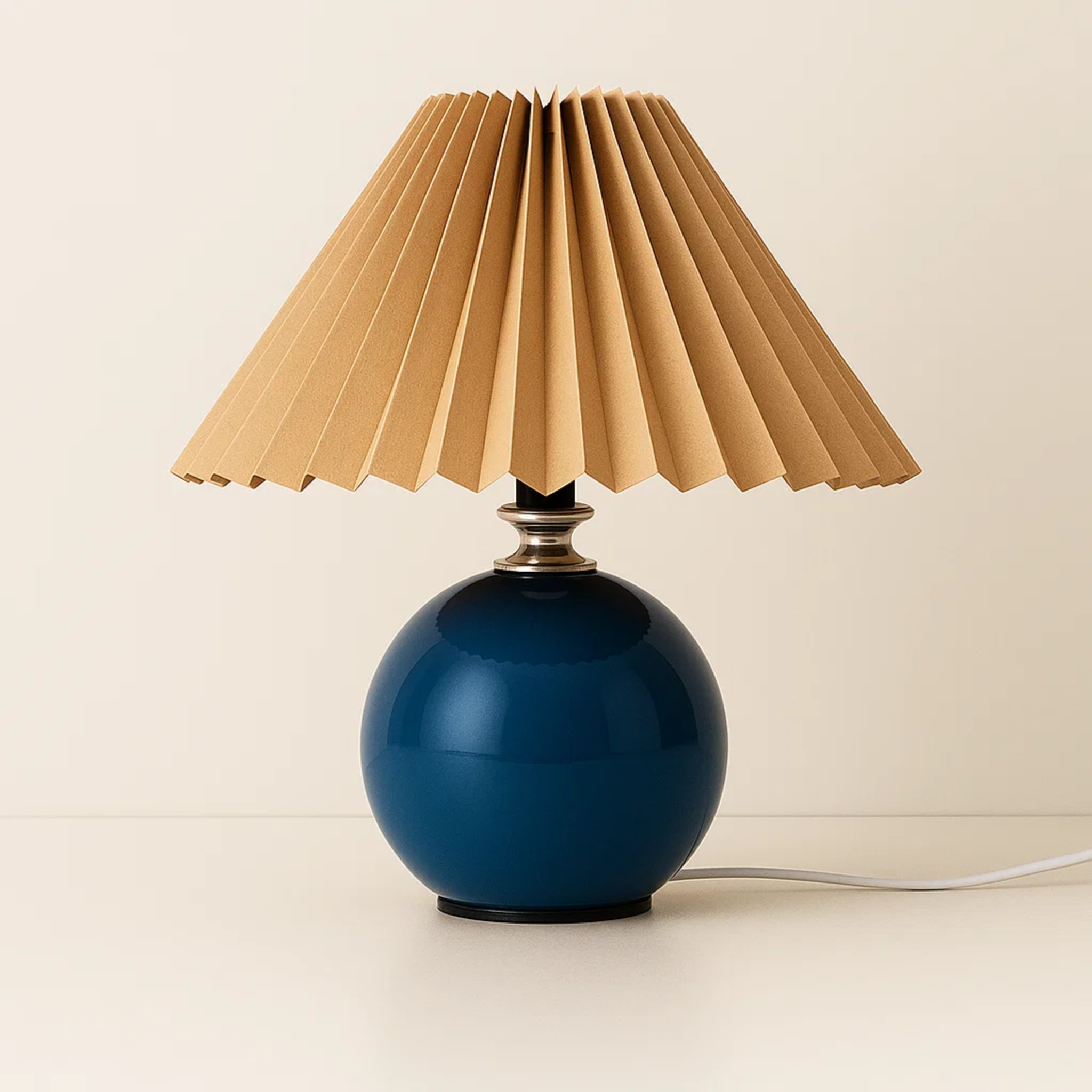 Tafellamp met geplooide kap