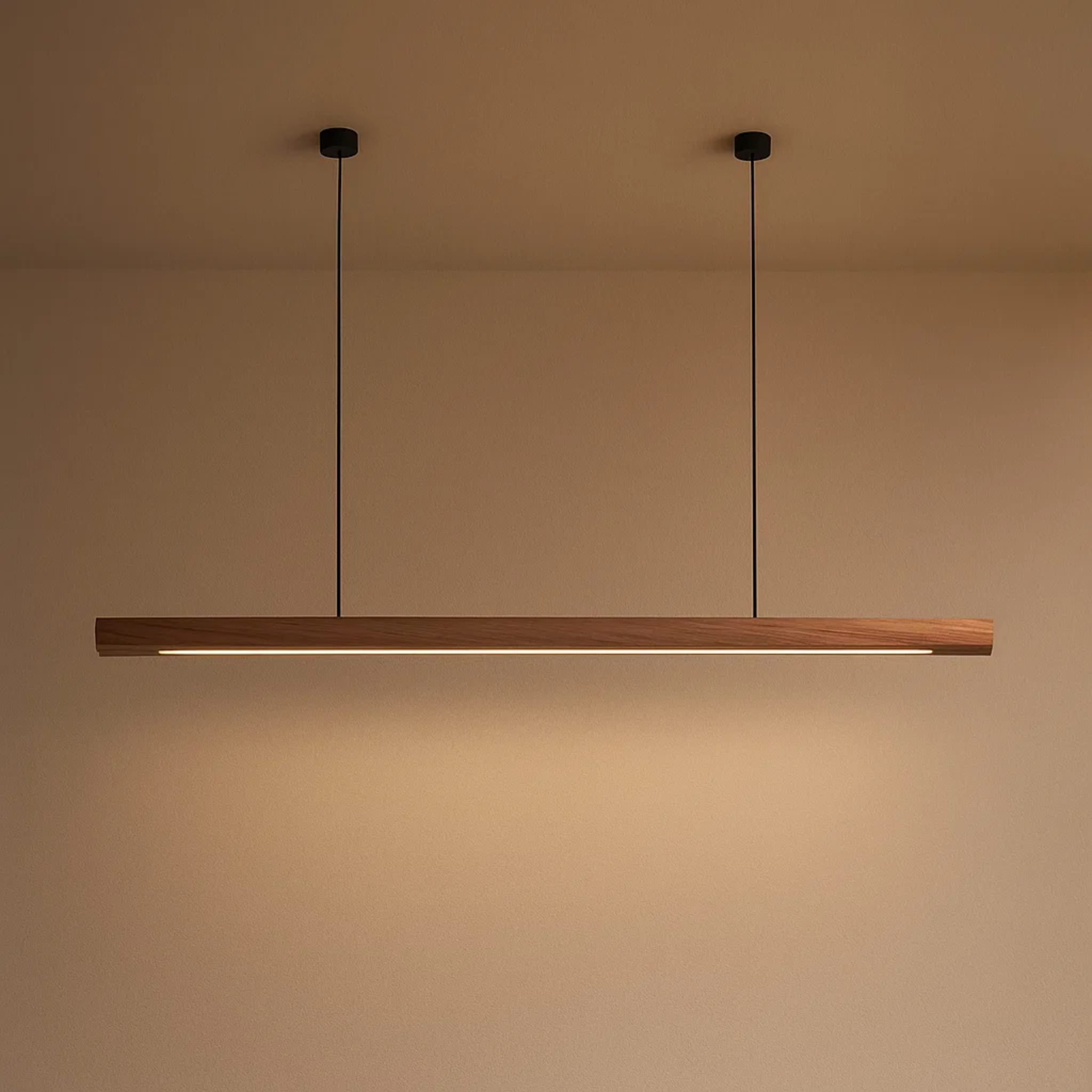 Strakke minimalistische scandinavische houten hanglamp