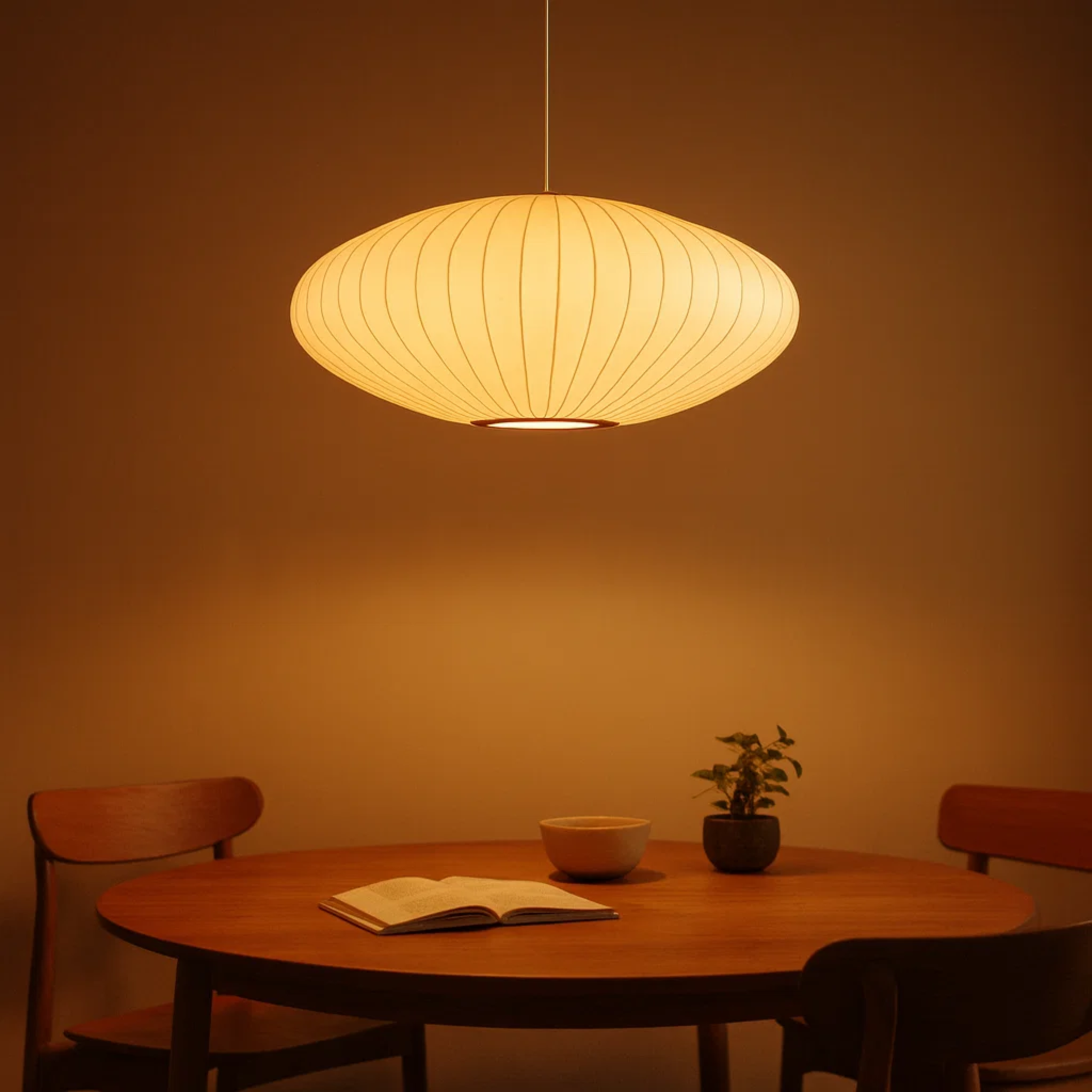 Suspension Japandi avec abat-jour en tissu doux