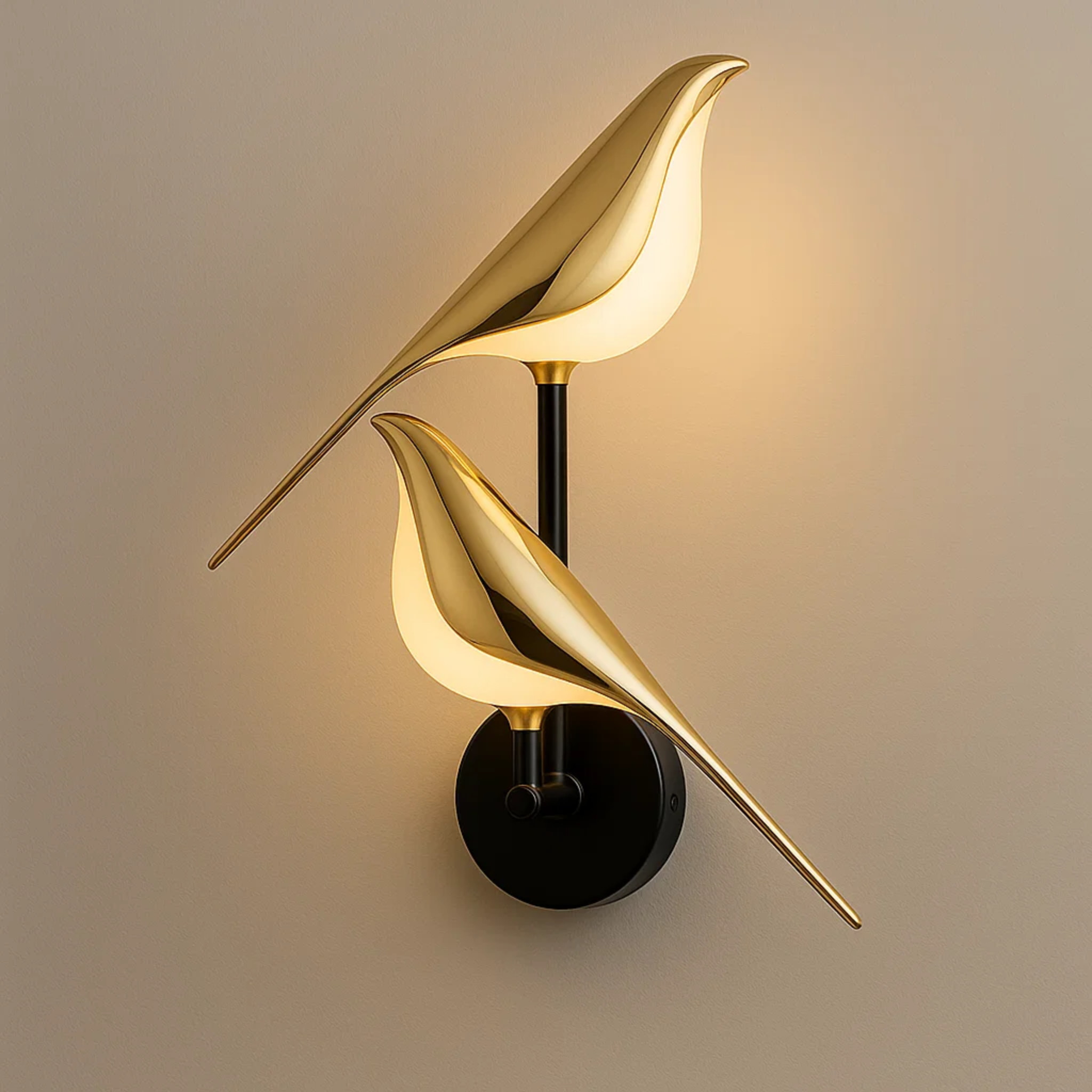 LED-wandlamp met vogelfiguur
