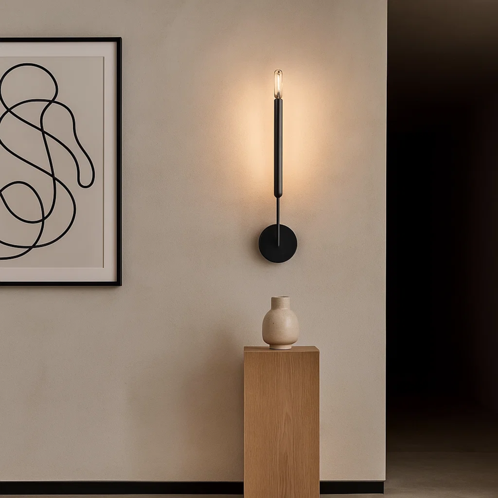 Klassieke metalen kaarsvormige wandlamp