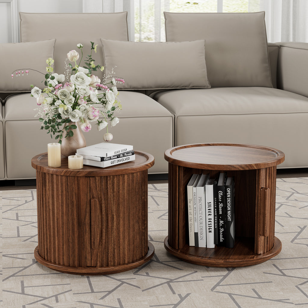 Sigrid Fluted Walnut Nightstand