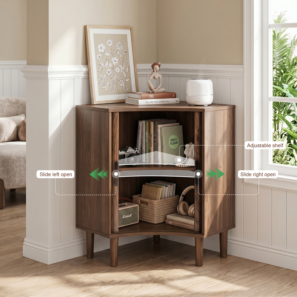 Aksel Fluted Walnut Cabinet