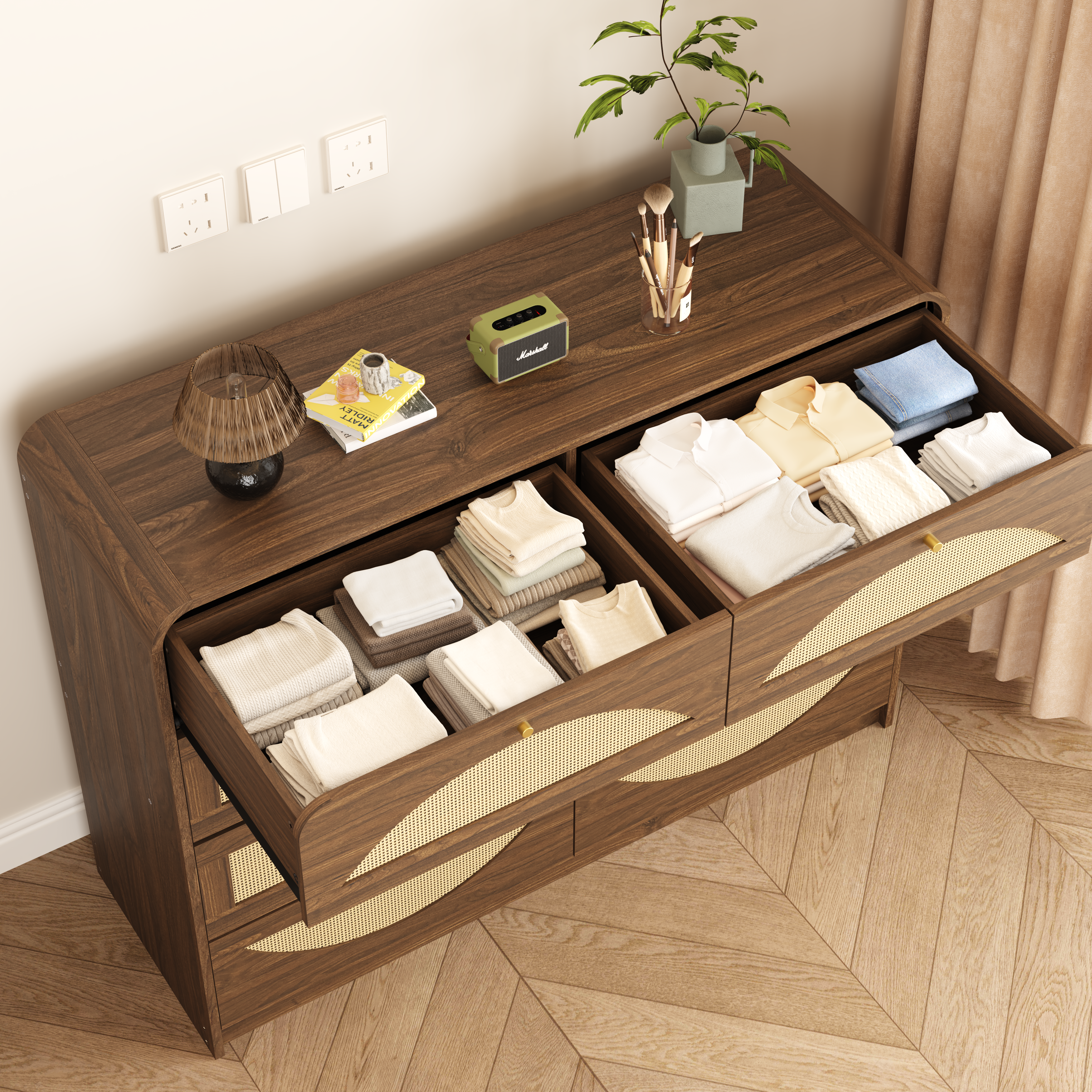 Ebba Storage Walnut Dresser