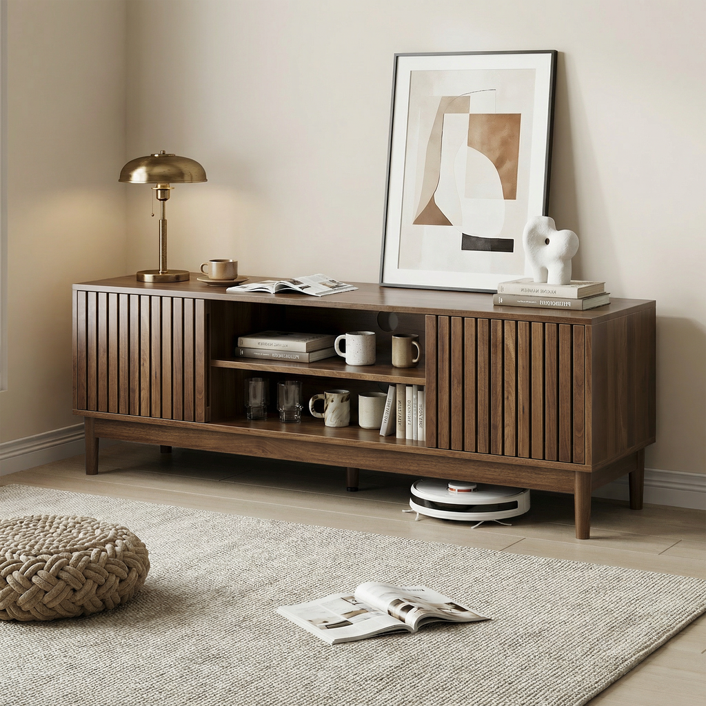 Nils Storage Walnut TV Stand