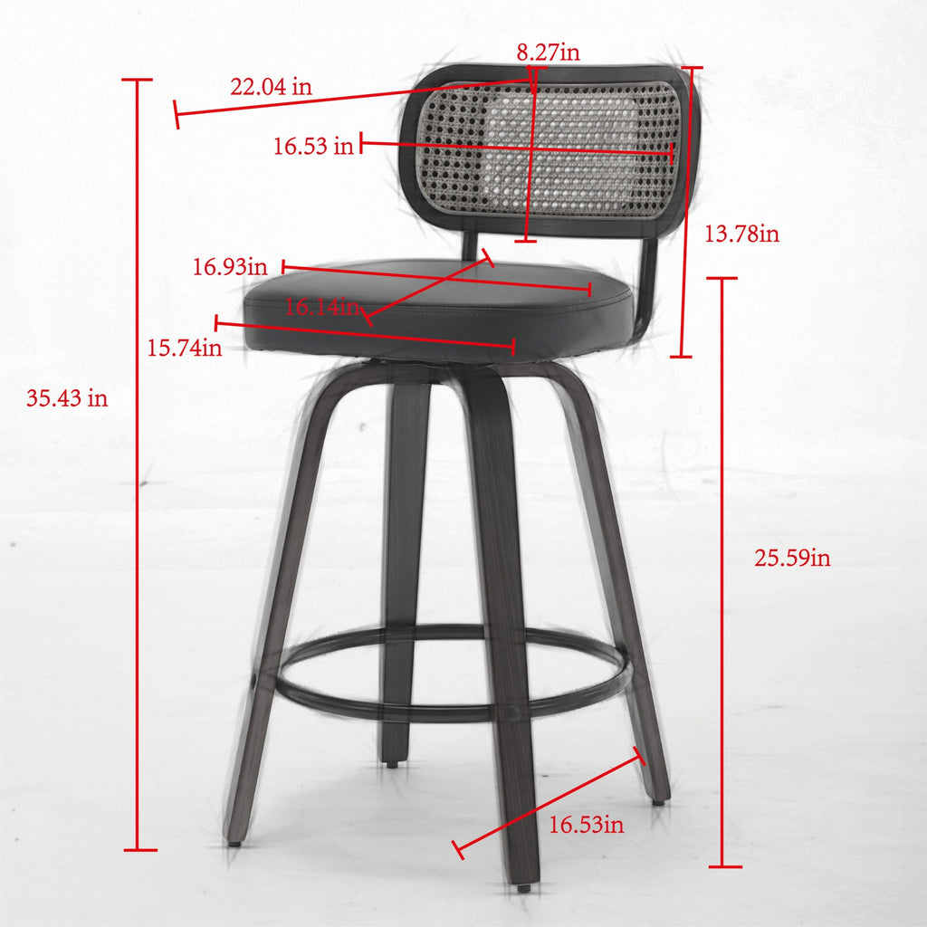 Paal Walnut Counter Stool (Set of 2)