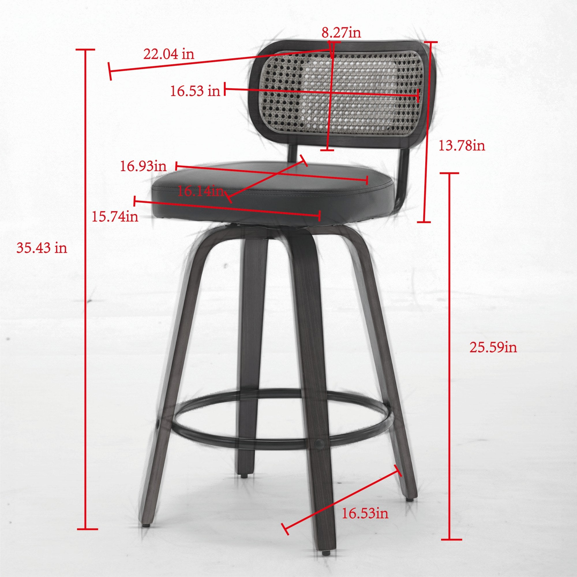Paal Walnut Counter Stool (Set of 2)