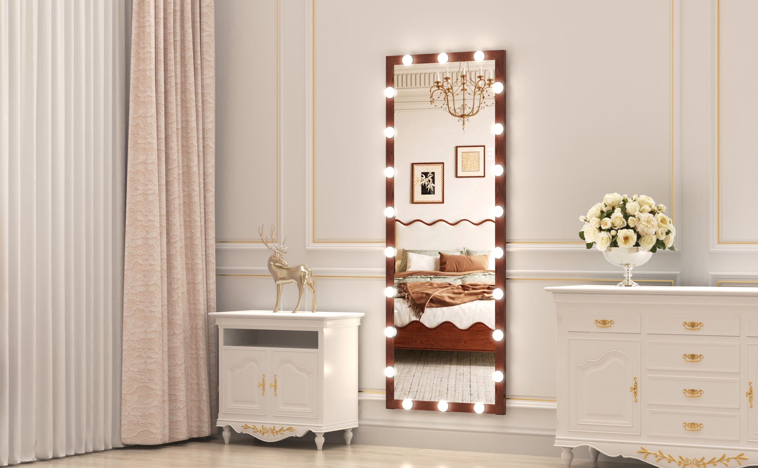 Magnhild Walnut Floor Mirror