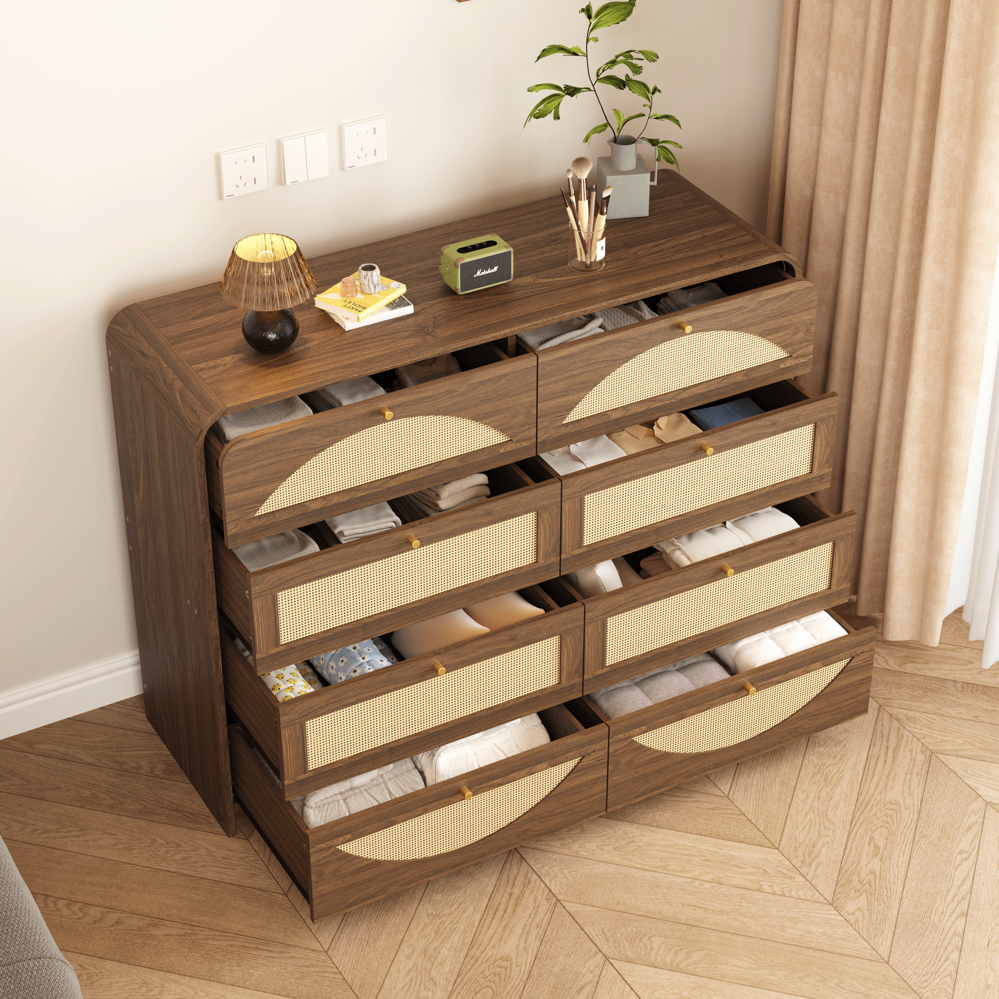 Ebba Storage Walnut Dresser