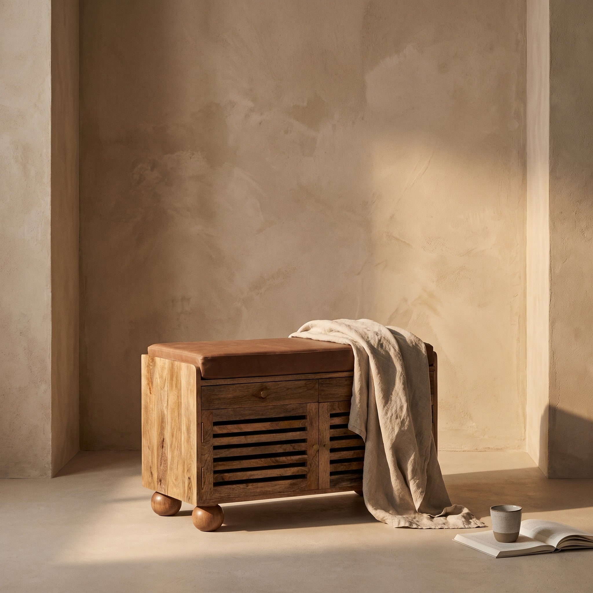 Geir Leather Cabinet