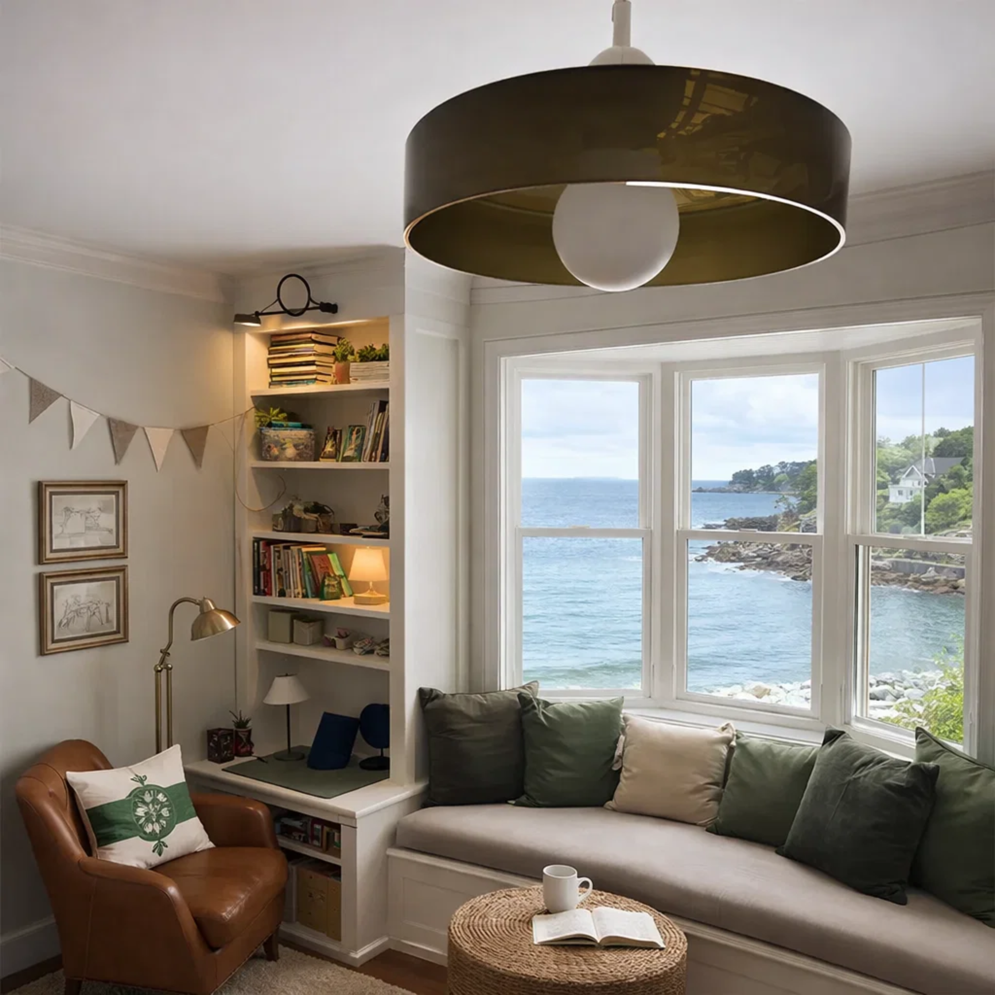 Bauhaus plafondlampen met glas en kleuraccenten