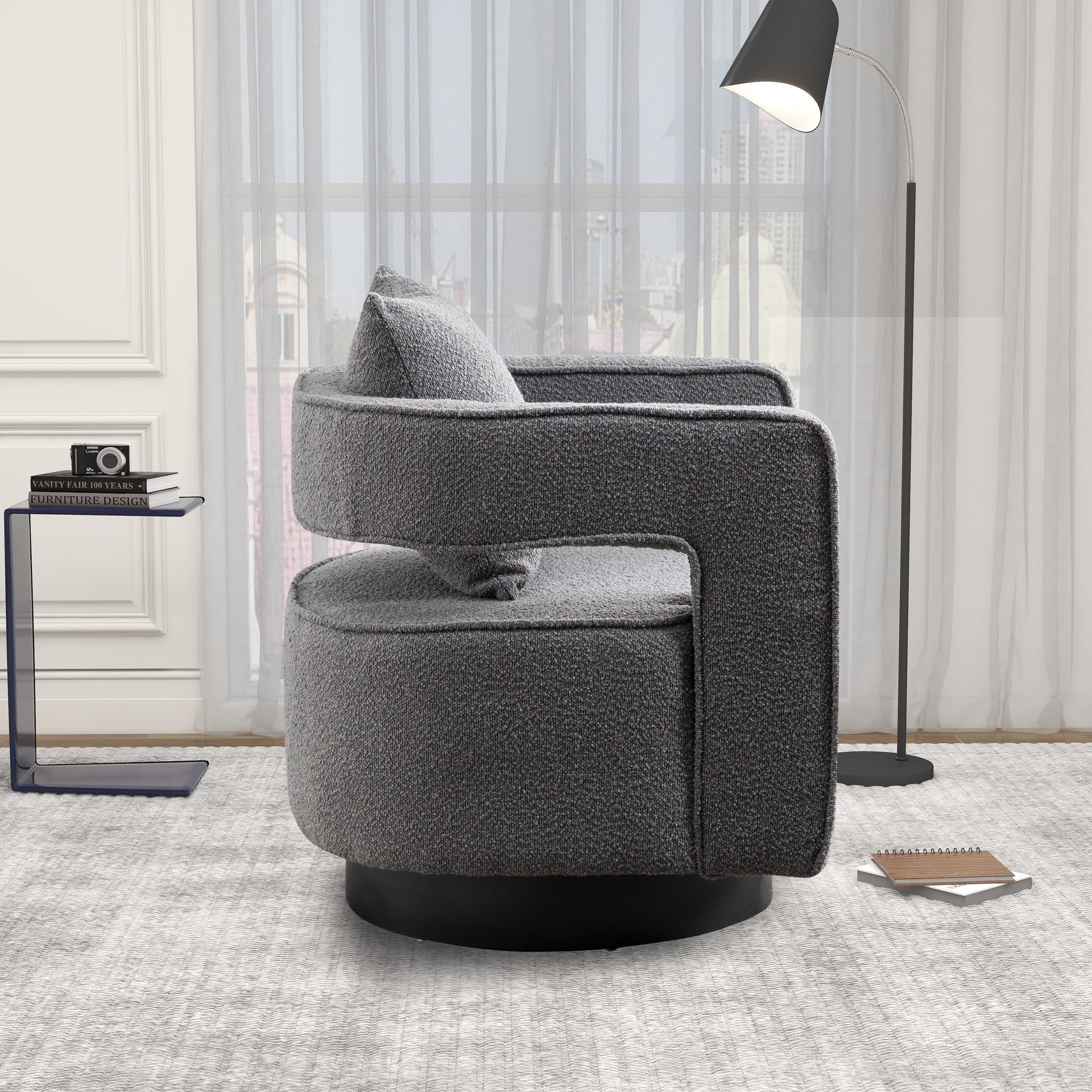 Bodil Boucle Swivel Chair