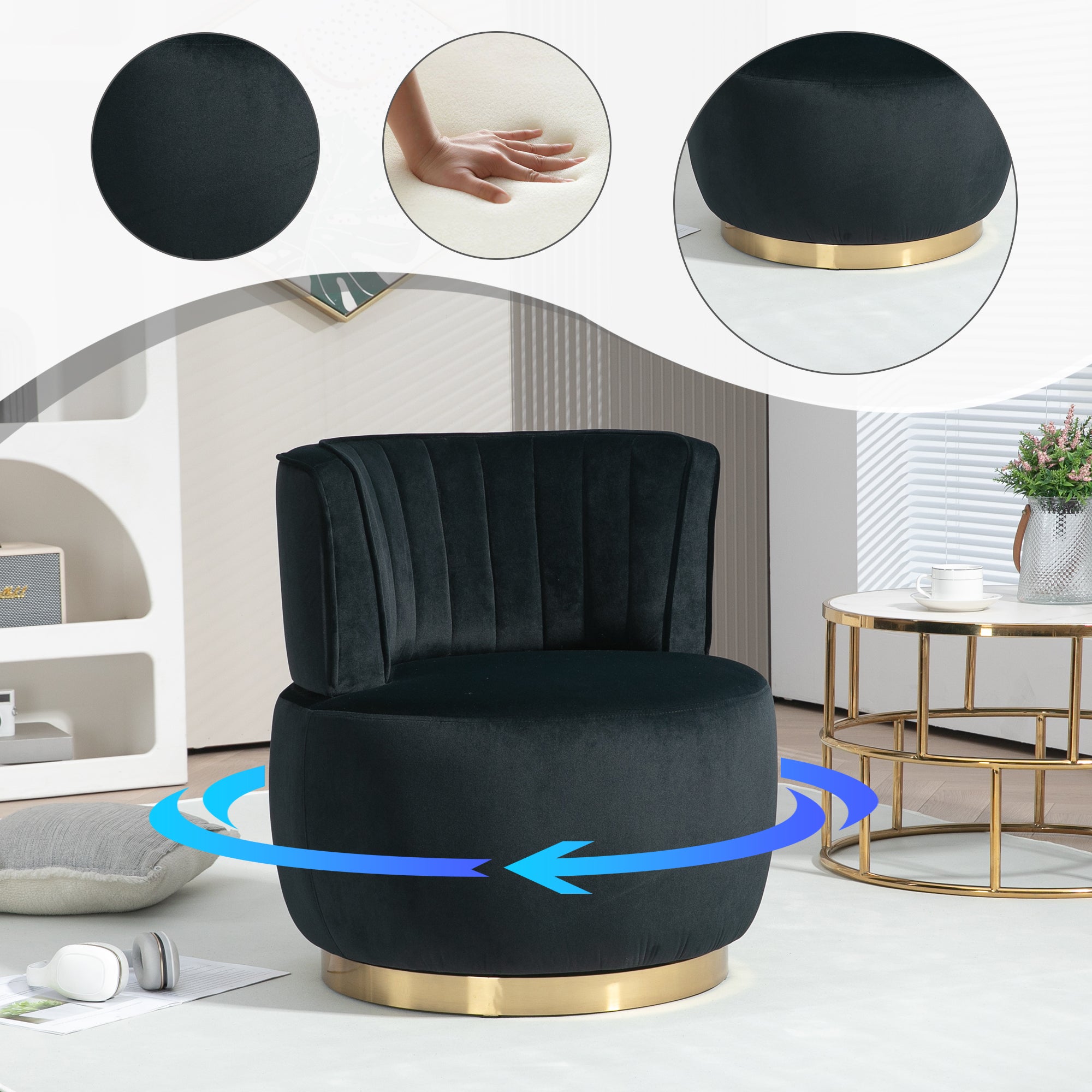 Bente Barrel Velvet Accent Chair