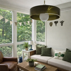 Bauhaus plafondlampen met glas en kleuraccenten