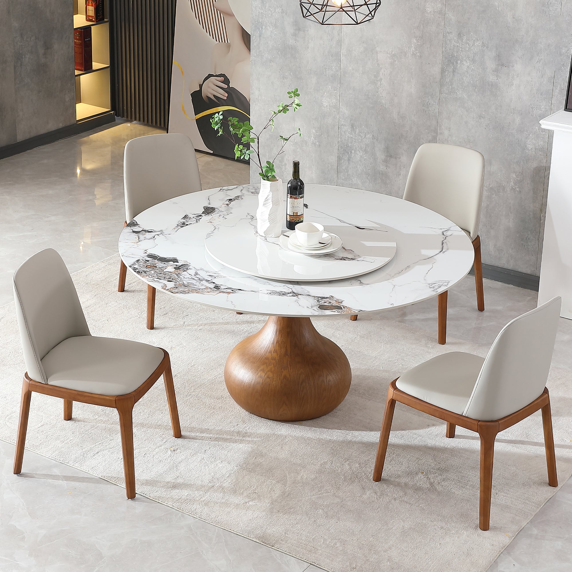 Mona Round Marble Dining Table
