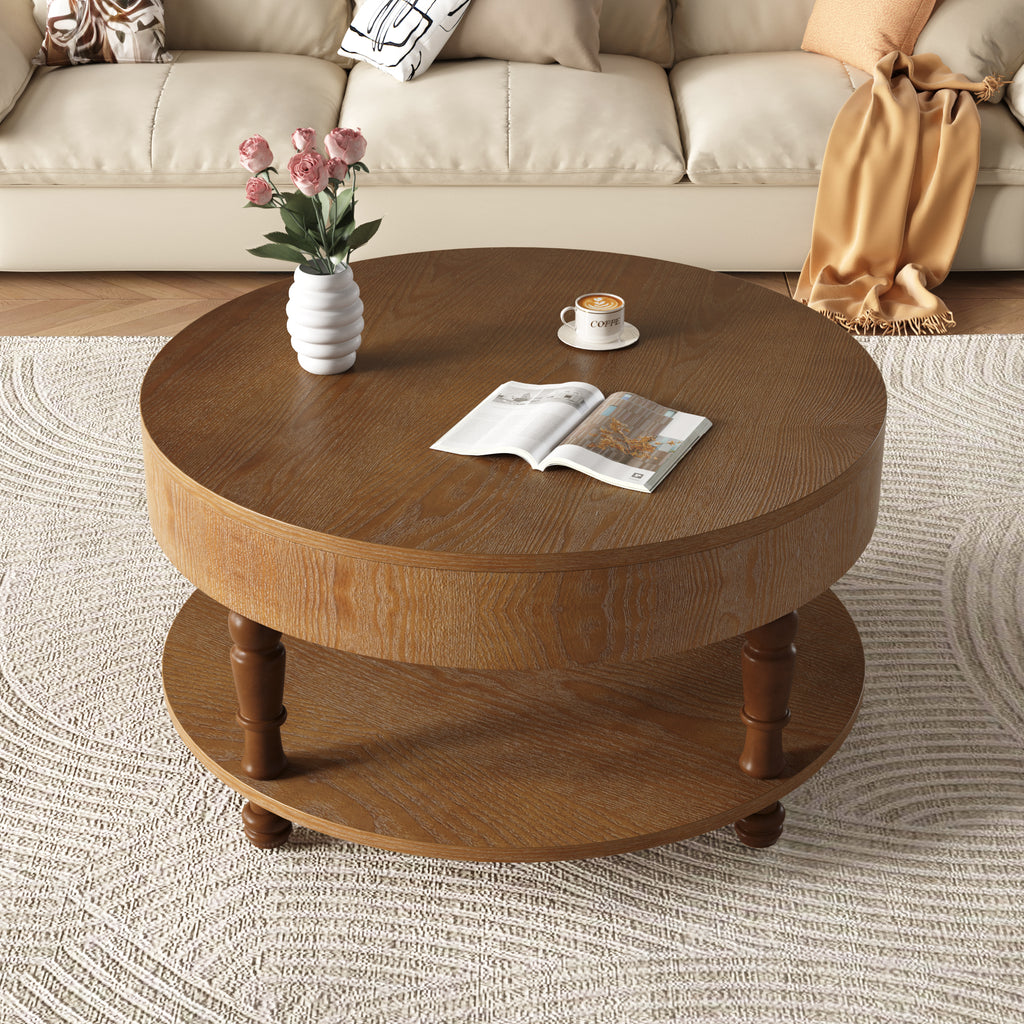 Mikkel Round Walnut Coffee Table