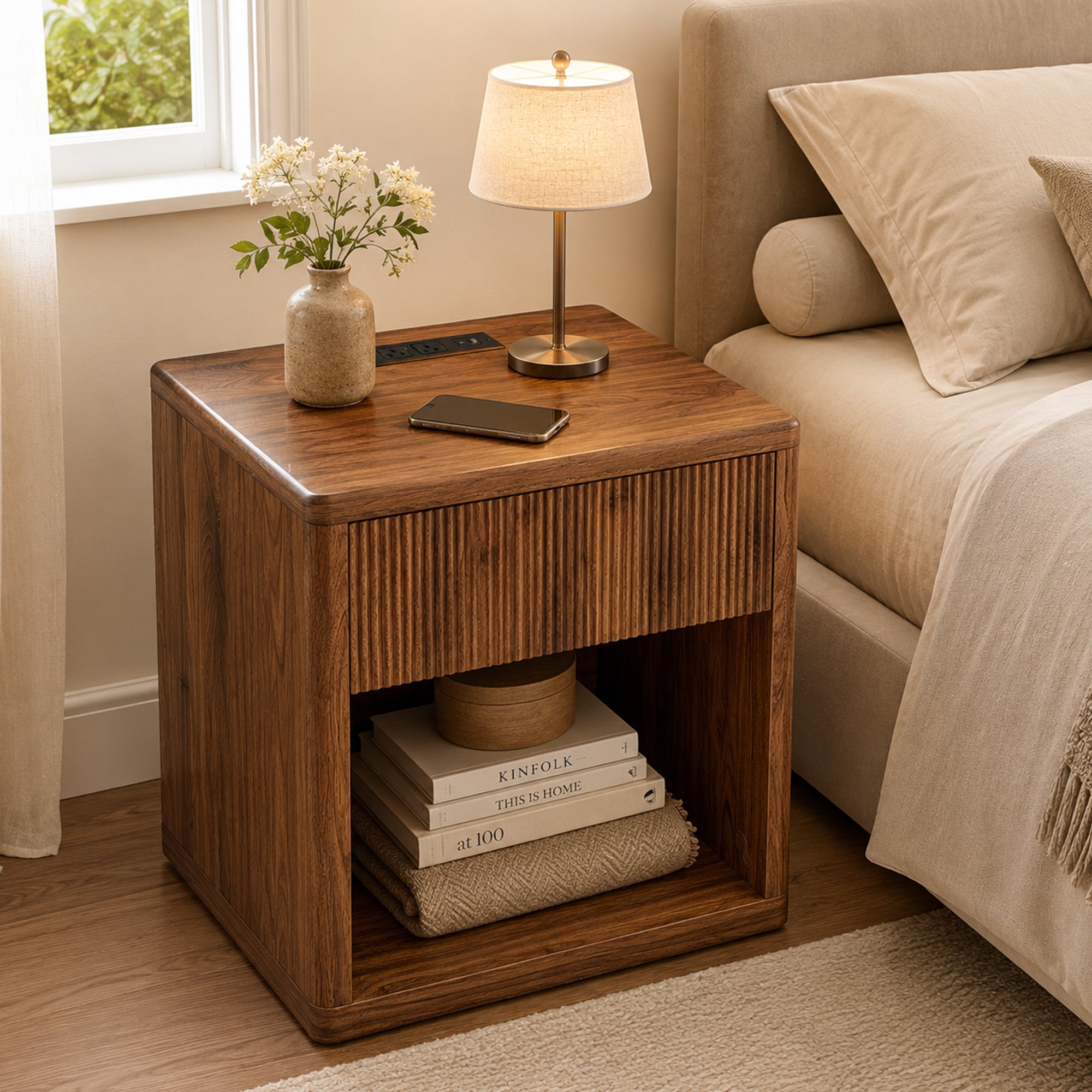 Haldis Fluted Nightstand