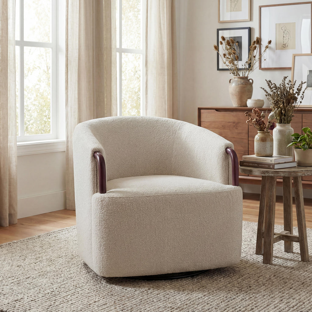 Freja Barrel Boucle Accent Chair