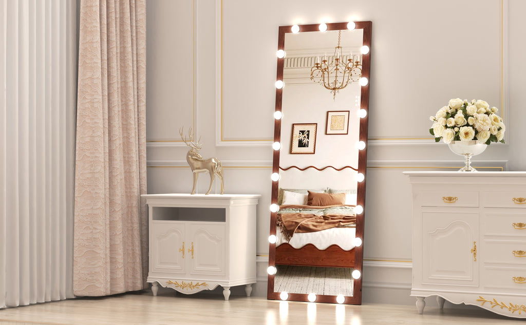 Magnhild Walnut Floor Mirror
