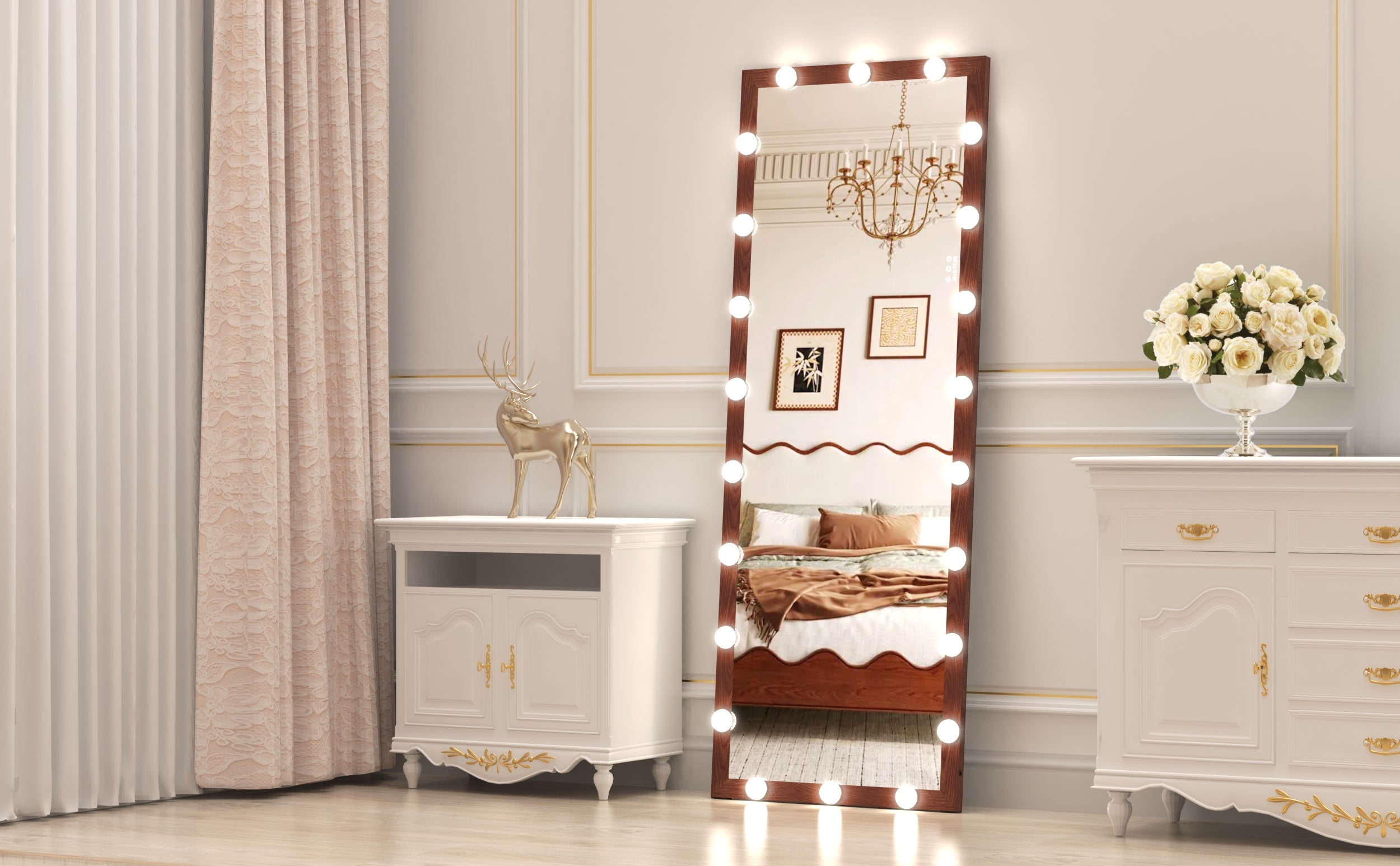 Magnhild Walnut Floor Mirror