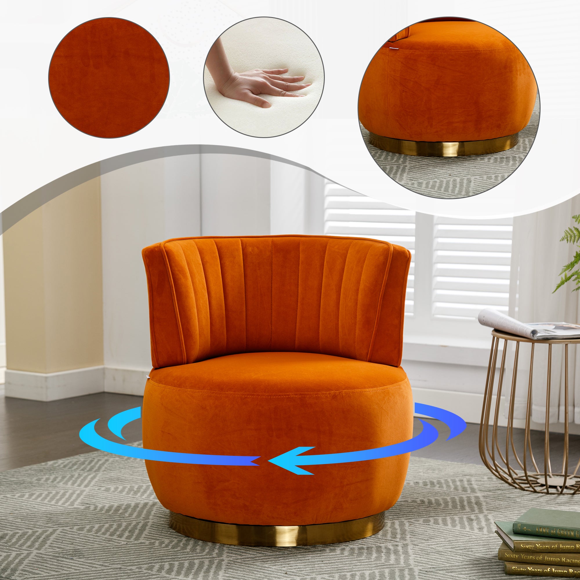 Bente Barrel Velvet Accent Chair
