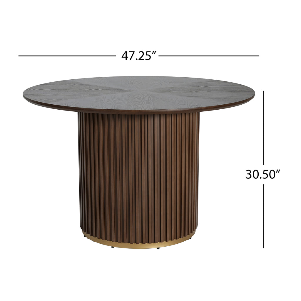 Ejnar Round Walnut Dining Table