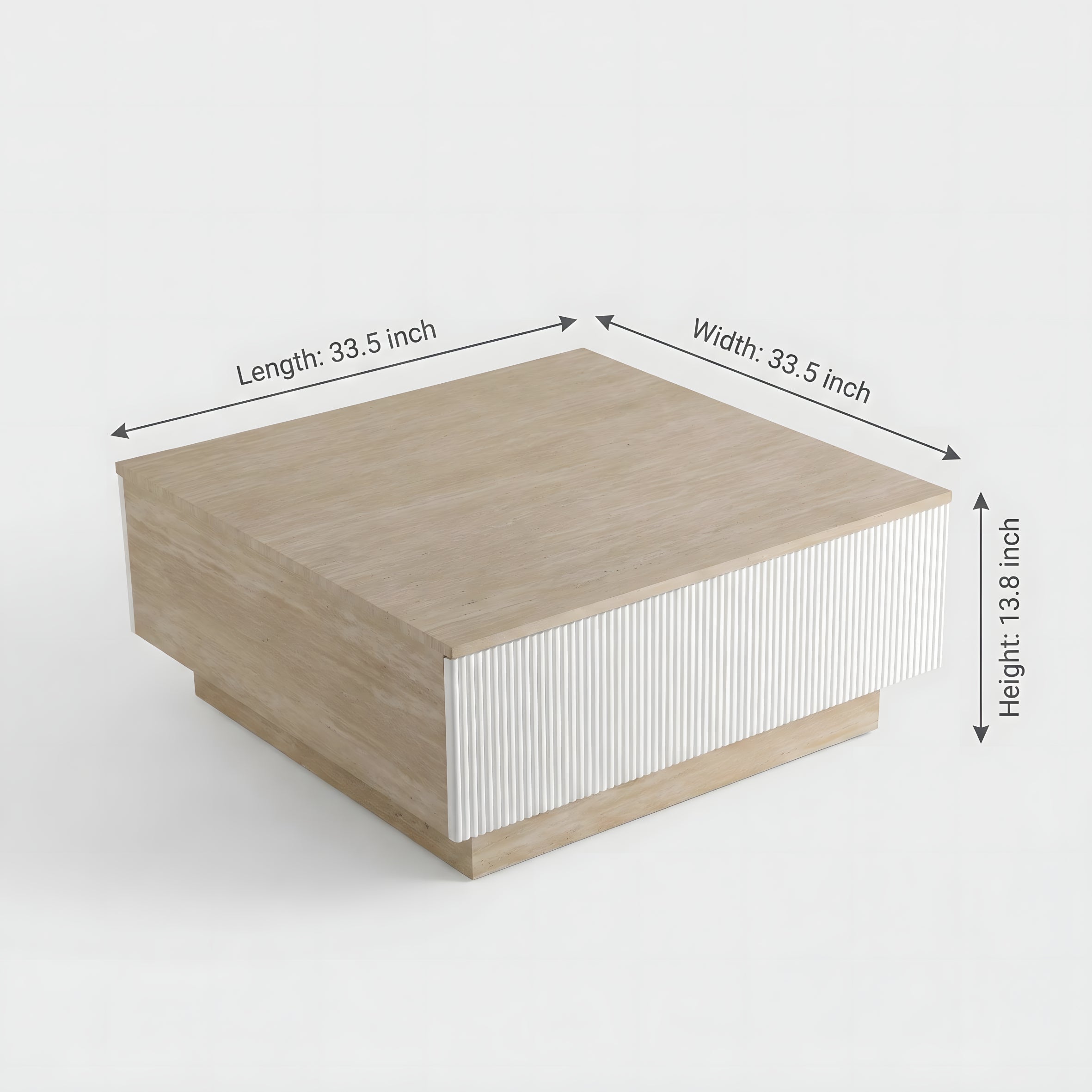 Dahl Storage Travertine Coffee Table