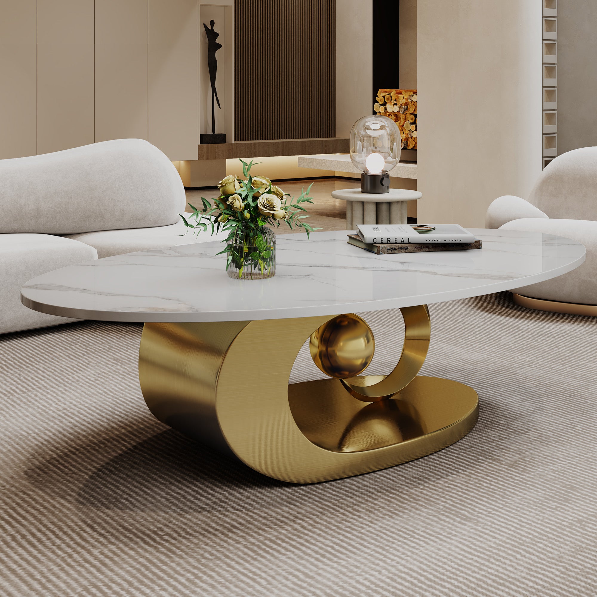 Lauge Oval Marble Coffee Table