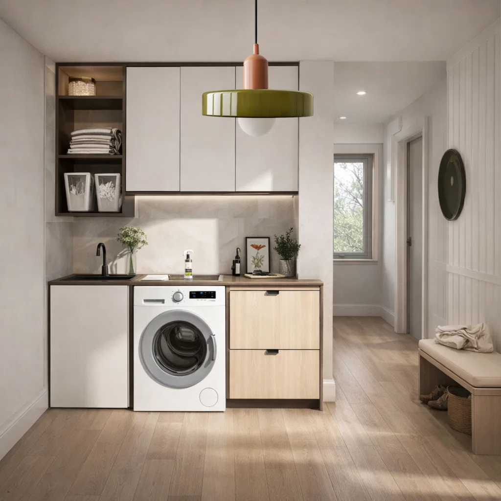 Bauhaus plafondlampen met glas en kleuraccenten