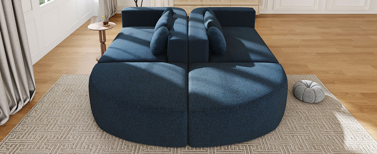 Oda Curved Boucle Sectional Sofa