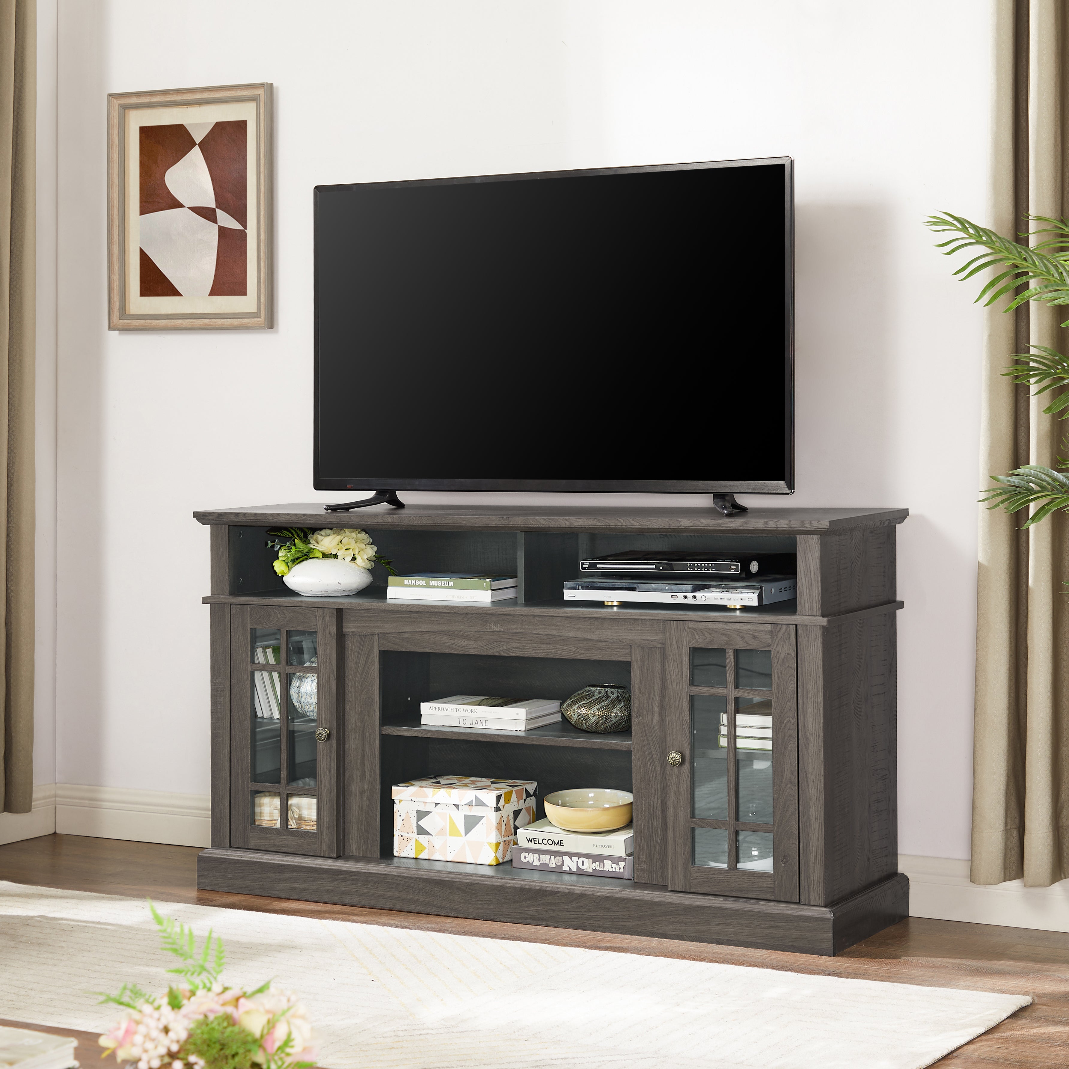 Hakon Storage Walnut TV Stand