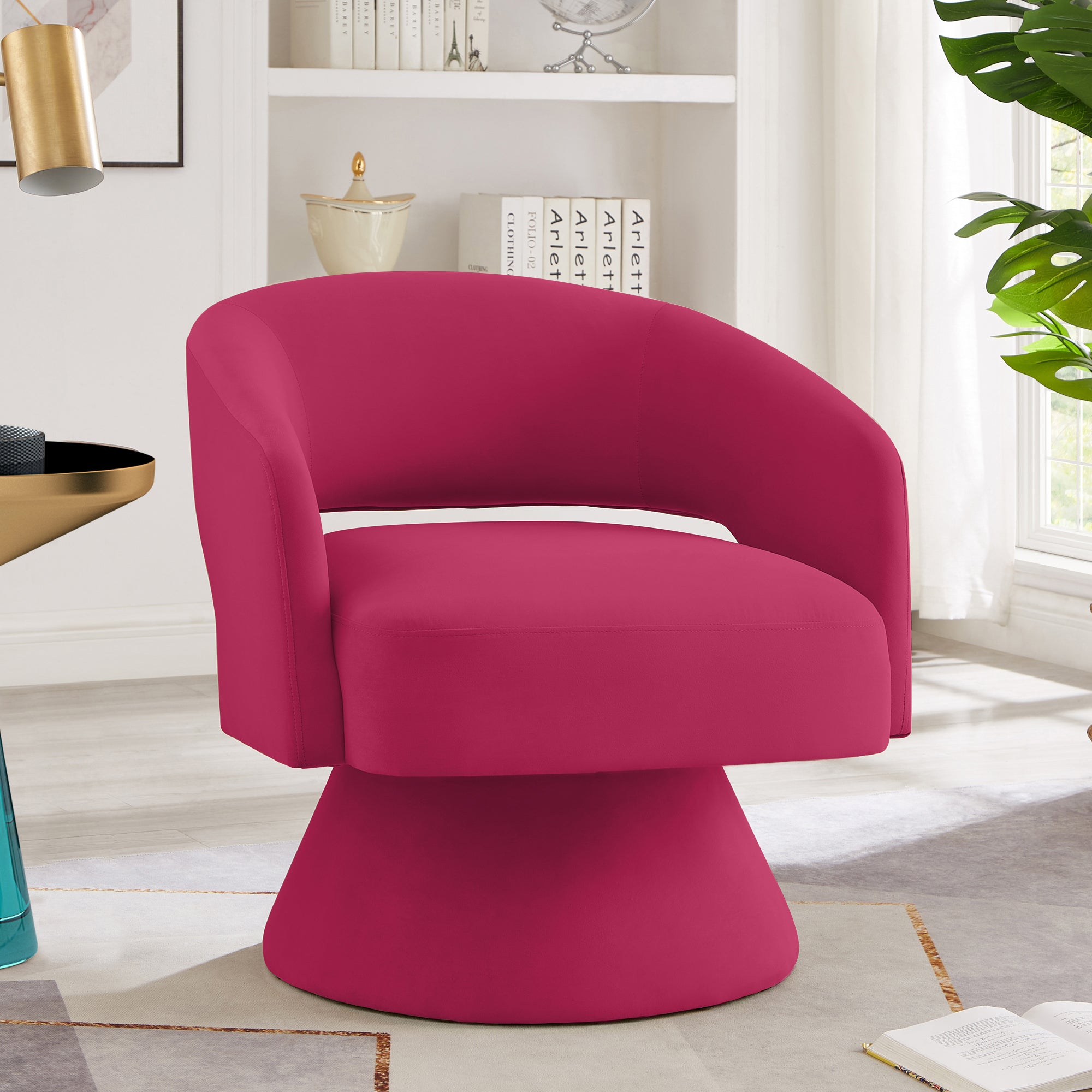 Frida Barrel Velvet Accent Chair