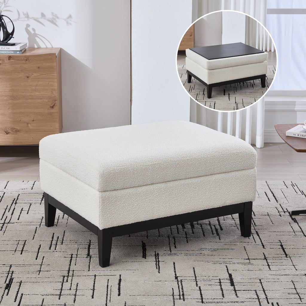 Aksel Storage Boucle Ottoman