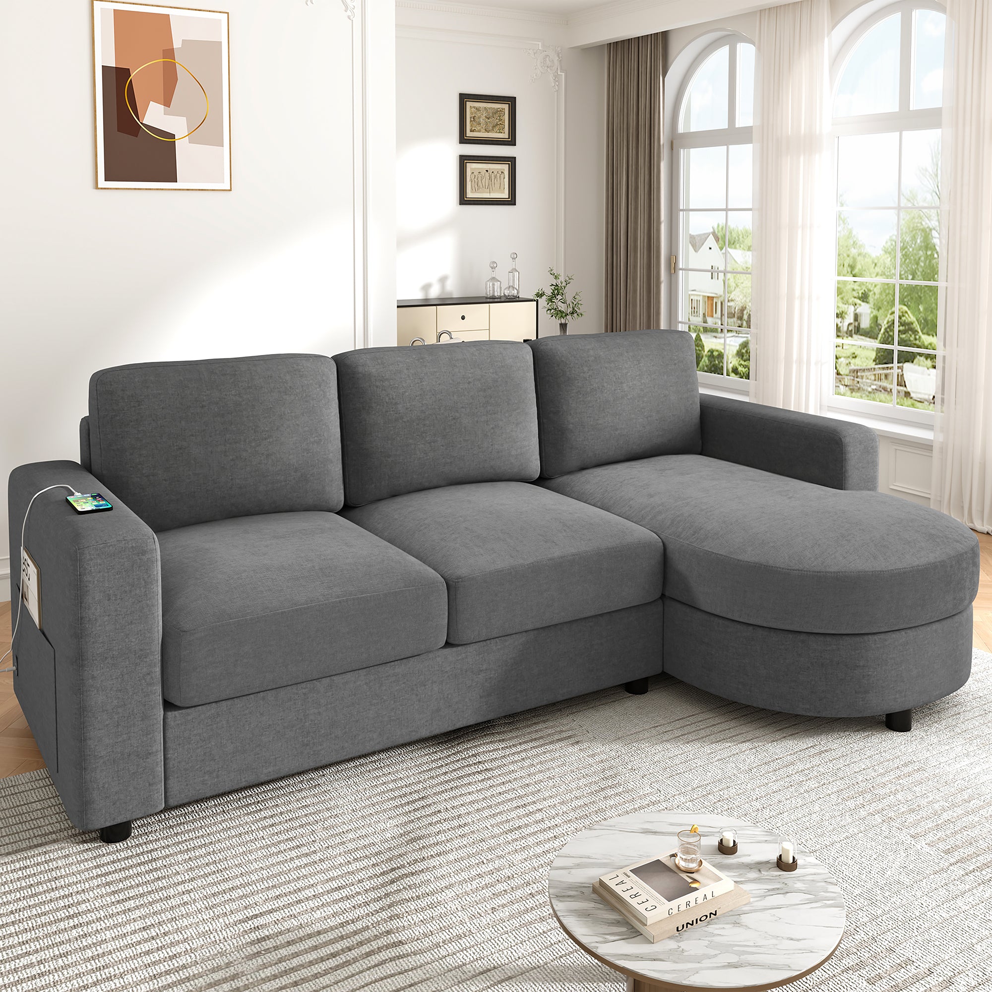 Une Curved Sectional Sofa