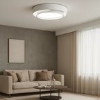 White Round LED Ceiling Lamp with Scandinavian Design