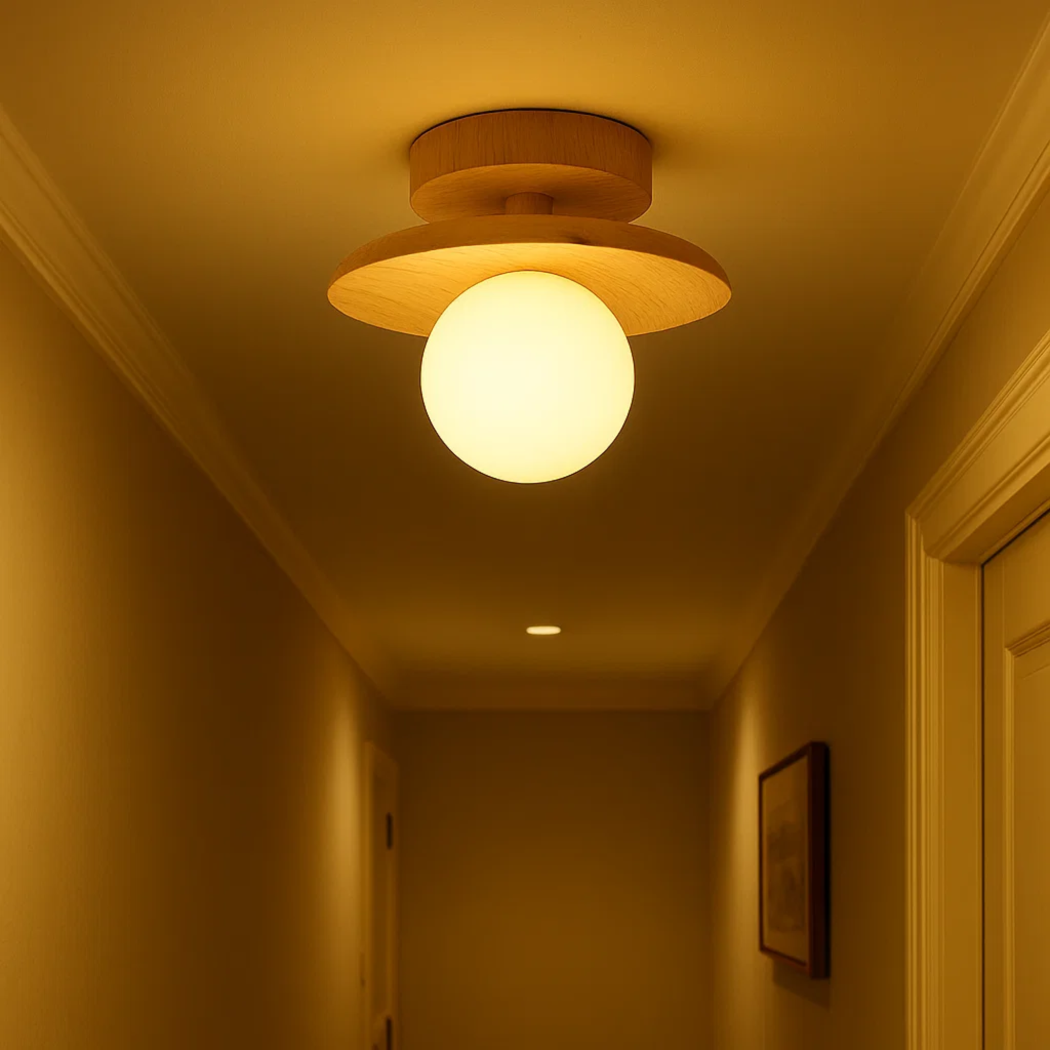 Japandi houten plafondlamp