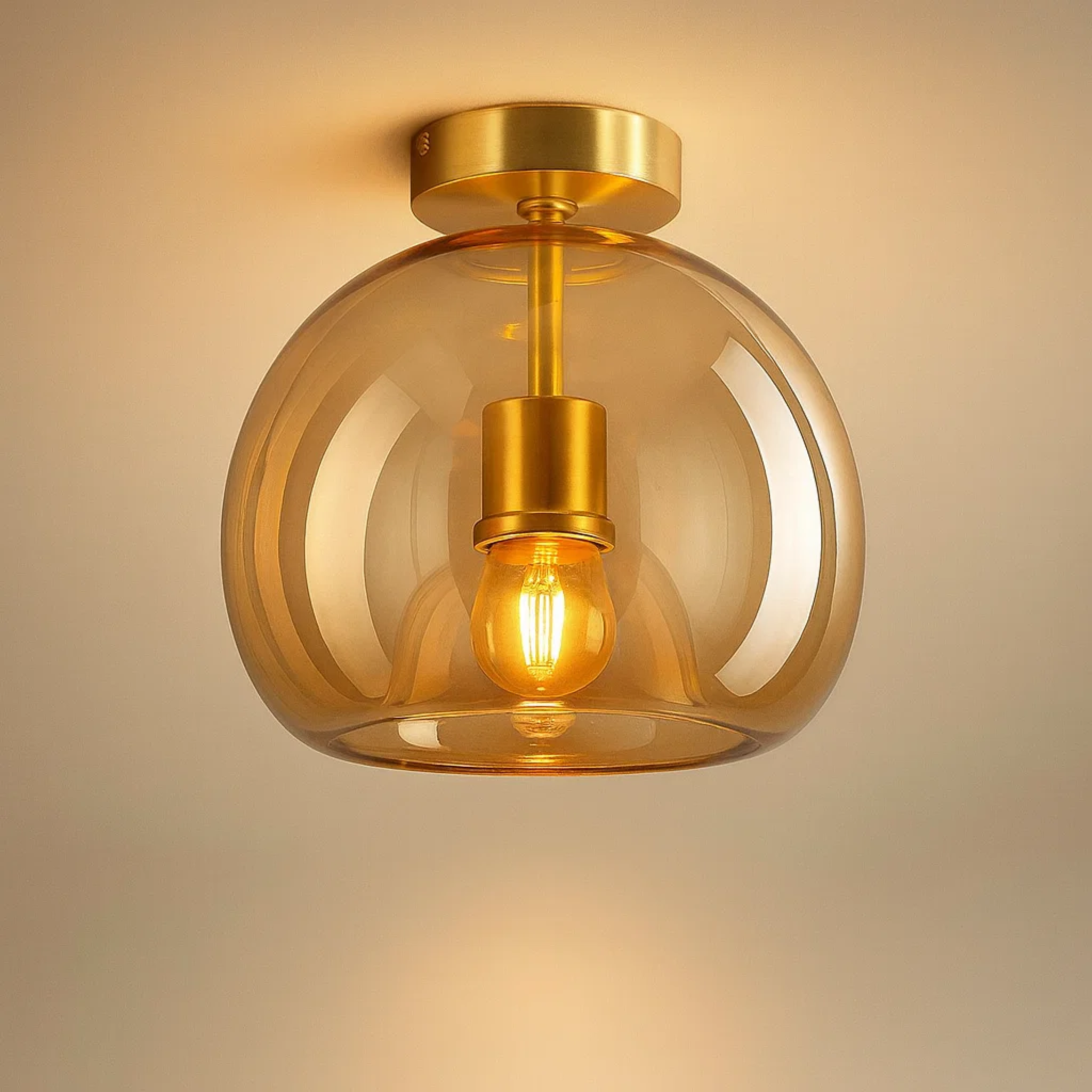 Mid-Century-Stil Glas-Deckenleuchte mit stimmungsvollem Licht