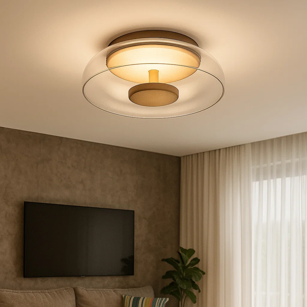 Modern LED Surface-Mounted Ceiling Lamp with Glass Shade