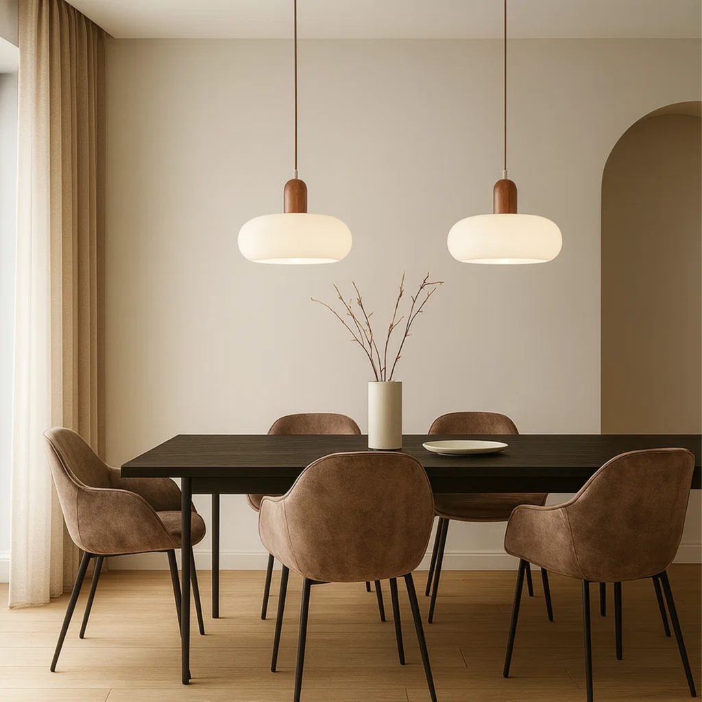 Scandinavian cream-colored pendant lamp