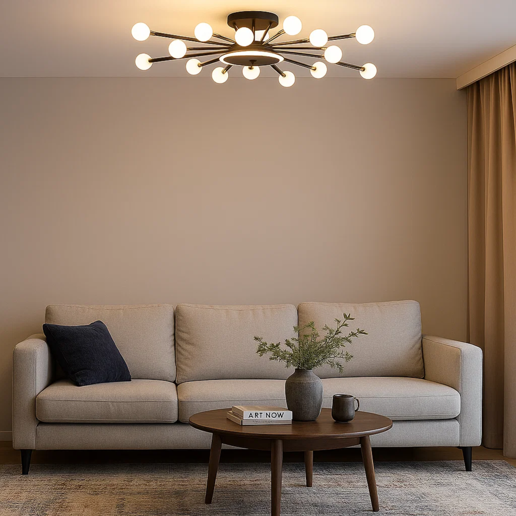 Postmoderne stervormige plafondlamp met matglas