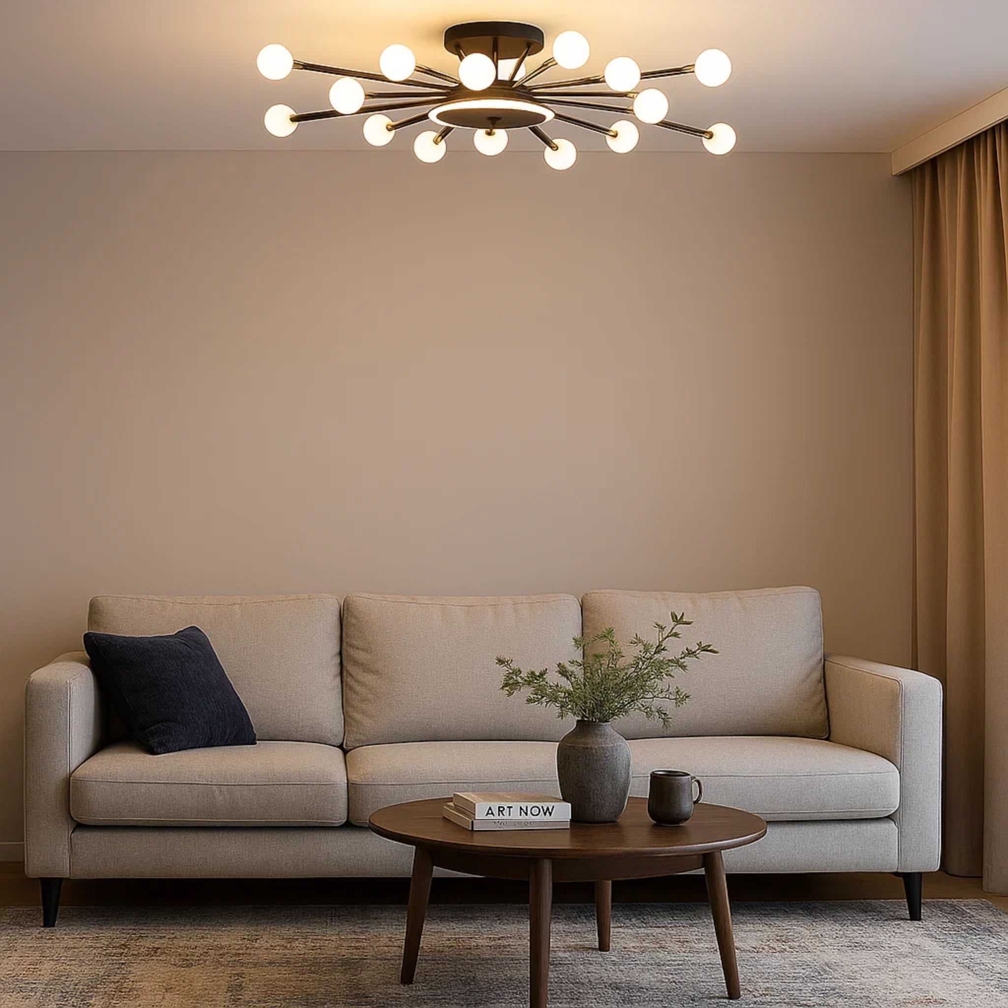 Postmoderne stervormige plafondlamp met matglas