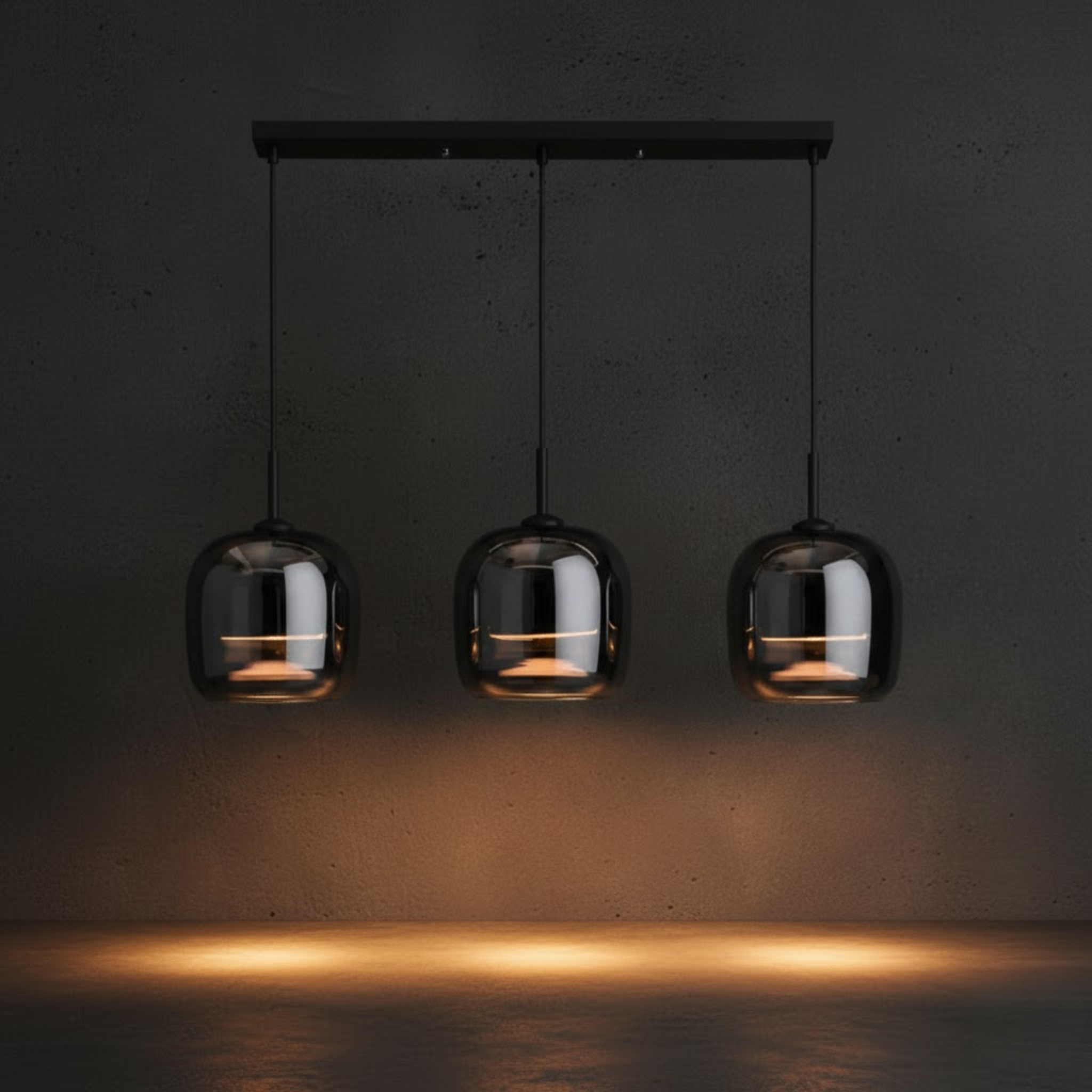 Nordic hanglamp met zwart glazen ontwerp