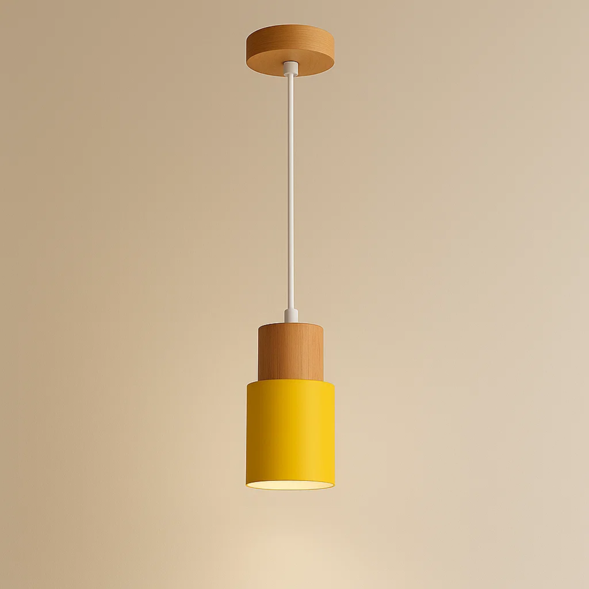 Kleurrijke cilindervormige macaron hanglamp