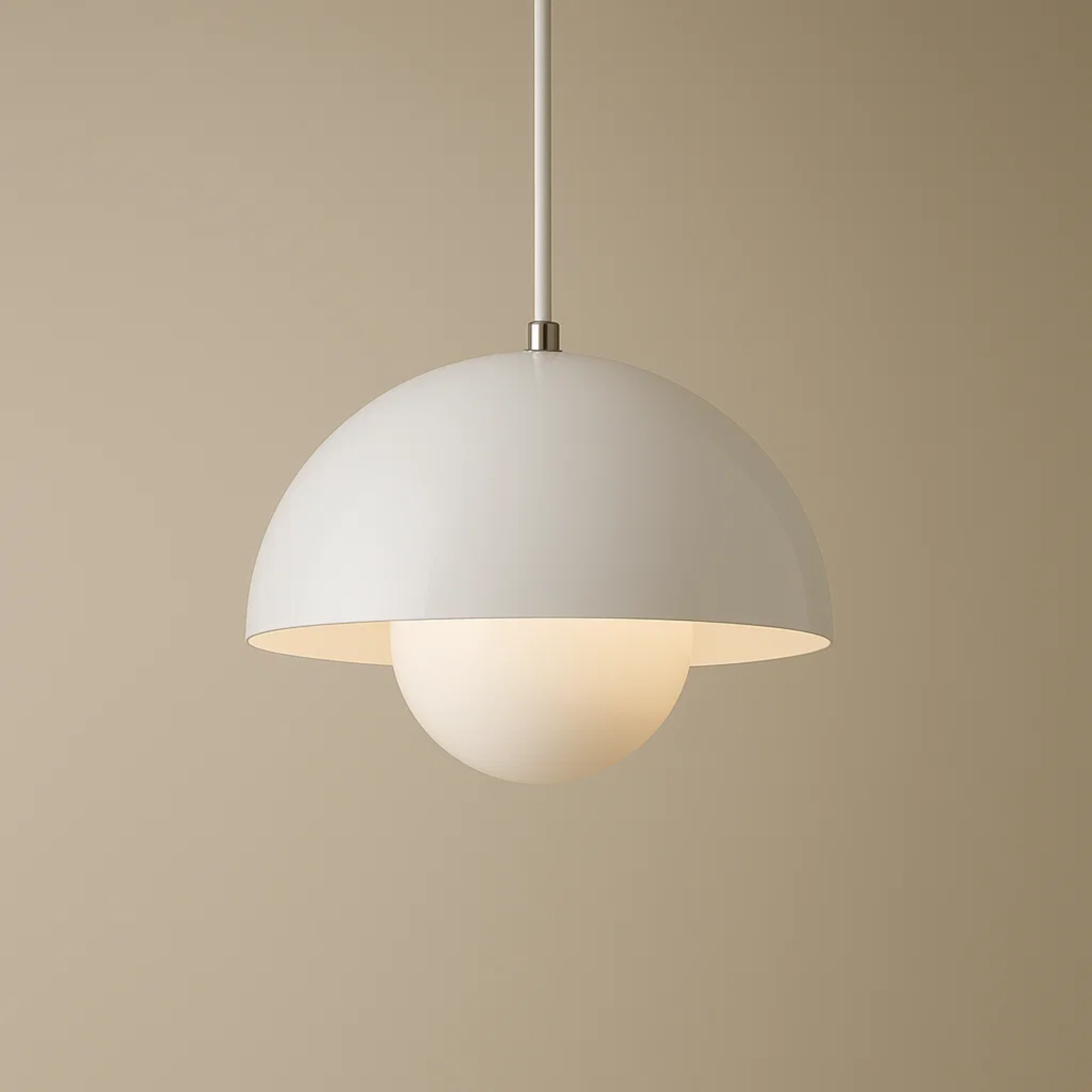 Scandinavische hanglamp met ronde kap in meerdere kleuren