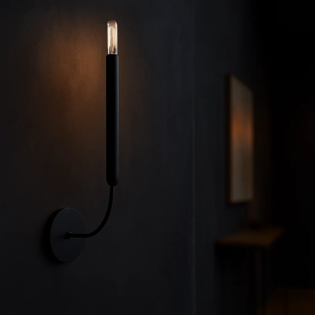 Klassieke metalen kaarsvormige wandlamp