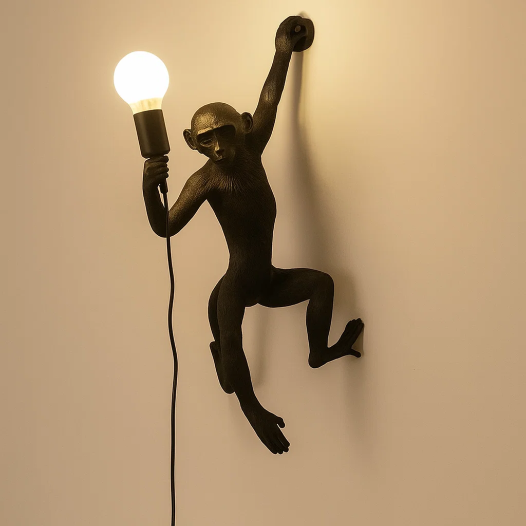 Wandlamp met aapmotief
