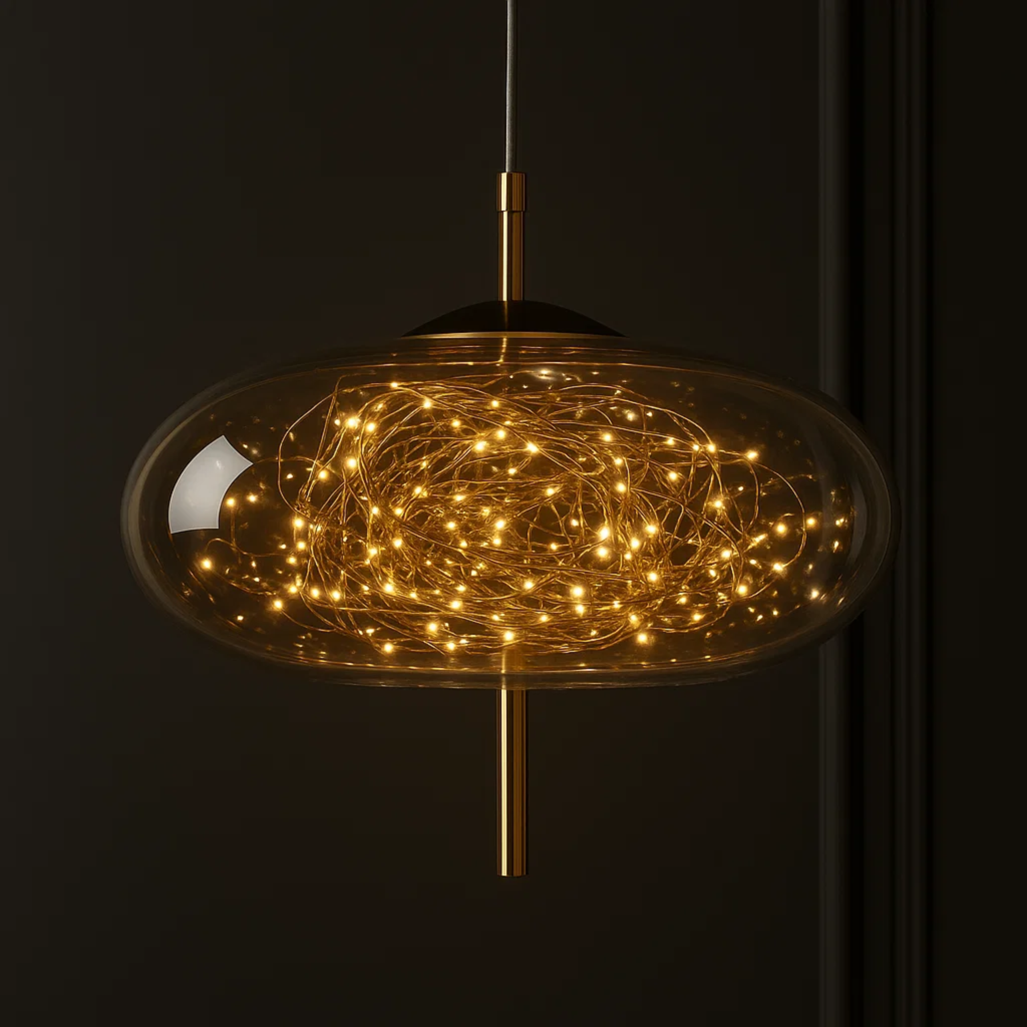 Moderne glazen LED-hanglamp