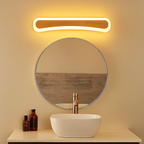 Minimalistische LED wandlamp van hout met acrylkap