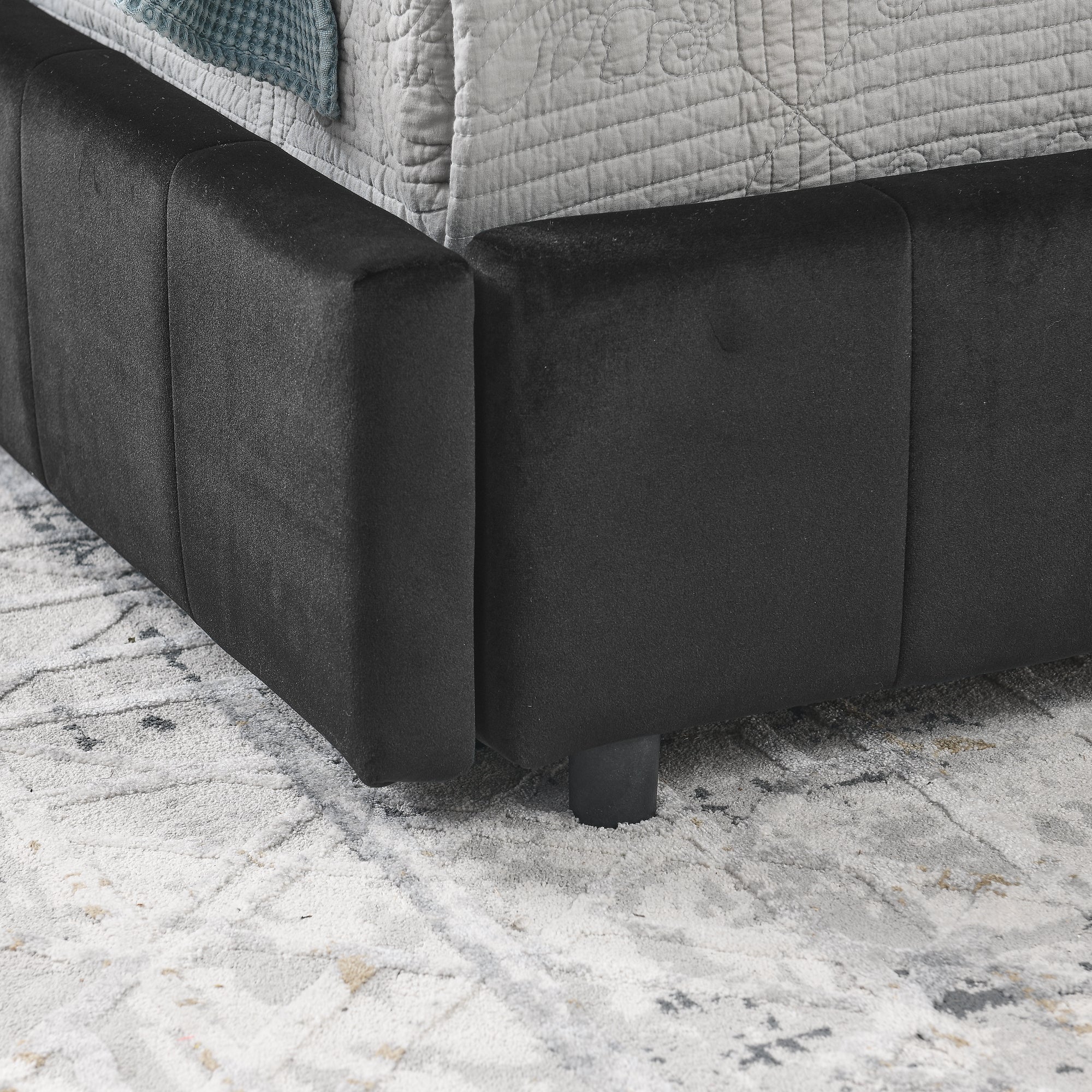 Dita Storage Velvet Full Bed Frame